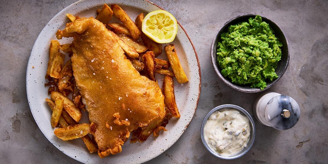 The ultimate beer battered Norwegian haddock and chips