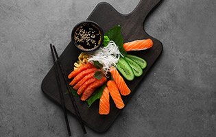 Sashimi and Nigiri with Norwegian salmon