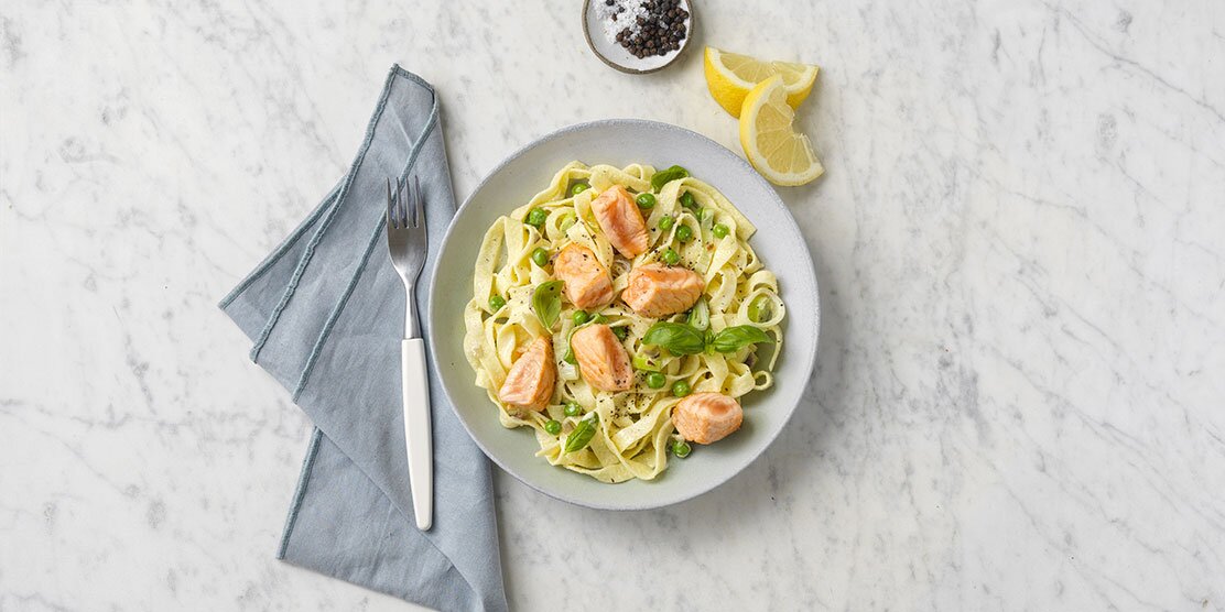 Tagliatelle with salmon